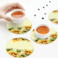 thumbnail image 4 of Drink Coasters, Sunflowers (3) -PVC Leather Coasters Sets of 4 for Tabletop Protection - Bar Accessories, Coasters for Drinks Cup Aesthetic Coasters Home Office Decor Round Shape, 4 of 5