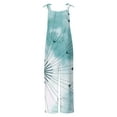 thumbnail image 3 of Usmixi Jumpsuits for Women Beach Comfy Lightweight Linen Adjustable Strap Loose Wide Leg Casual Long Jumpsuits Overalls Summer Formal Tie-Dye Print Round Neck Sleeveless Maxi Rompers Gray l, 3 of 4