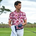 thumbnail image 3 of Rateoe Orchids Flowers Pattern Men's Short Sleeve Polo Shirts, Golf Polo Shirts Short Sleeve Performance Moisture Wicking Dry-Medium, 3 of 6