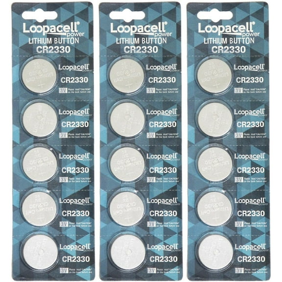 15 Genuine Loopacell CR2330 3v Lithium 2330 Coin Batteries Freshly Packed by Loopacell