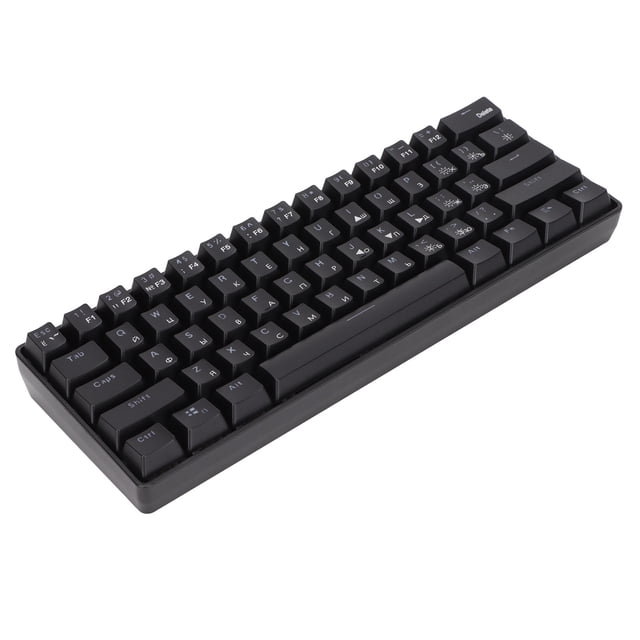 Teclado RGB,Teclado mecánico Ruso 61 Teclado ruso Teclado con cable Innovación moderna
