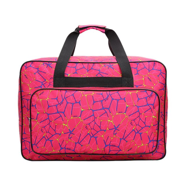 Sac à Main Portable Accessoires de Couture Rangement Maison Nylon Grande Capacité Support Voyage Rose Rouge