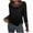 Black, variant on Women's Long Sleeve Cowl Neck Tops Color Block Loose Fit Pullover Sweater Waffle Knit Tops Casual Turtleneck Sweaters with Side Button Split