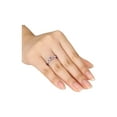 thumbnail image 3 of 1/5 Carat (Ctw) Morganite Ring with Diamonds in Rose Plated Sterling Silver for Women, 3 of 4