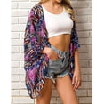 thumbnail image 2 of Mujer Protección solar Coverup Medias mangas Suelta Playa Bikini Frente Abierto Cubriendo, 2 of 6