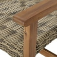 thumbnail image 4 of Savannah Outdoor Wood and Wicker Club Chairs, Set of 4, Natural Stained and Gray, 4 of 7