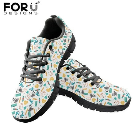 

Women s Sneakers Medical Equipment Pattern Ladies Flat Shoes Lightweight Lace-up Shoes Girls Spring Breathable Shoes