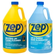 Zep Neutral pH Floor Cleaner Concentrate 1 Gal and Zep Air & Fabric Odor Eliminator 1 Gal Floor and Fresh Home Cleaning Bundle for Hard Floors and Odor Control
