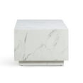thumbnail image 4 of Pemberly Row Contemporary Accent White Finish Marble Coffee Table, 4 of 7