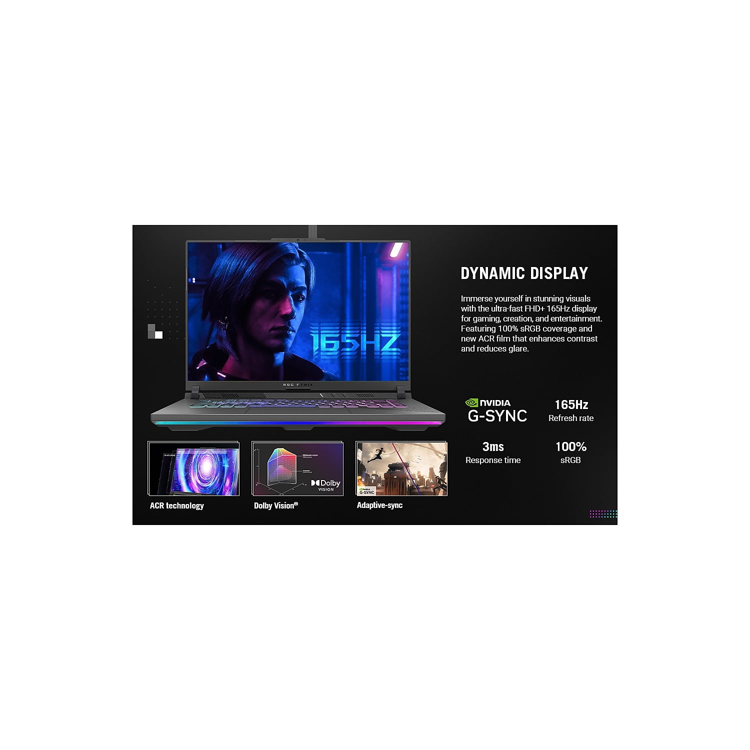 ASUS ROG Strix G16 16" FHD 165Hz Gaming Laptop NVIDIA GeForce RTX 5050 AMD Ryzen 9 9955HX 16GB RAM