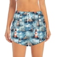thumbnail image 2 of Balery Sea Marine And Lighthouse Pantalones cortos deportivos para mujer con forro y dos bolsillos, elásticos, para entrenamiento, gimnasio, yoga-Medium, 2 of 7