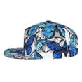 thumbnail image 3 of Haiem Blue and White Butterflies Classic Snapback Cap Flat Bill Hat Baseball Cap Adjustable Size Cotton Dad Hat, 3 of 9