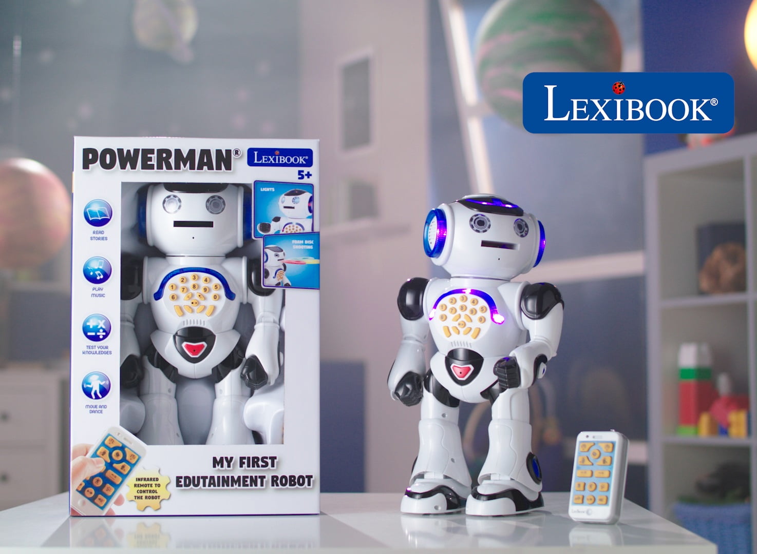 Lexibook Powerman - Remote Control Walking Talking Toy Robot