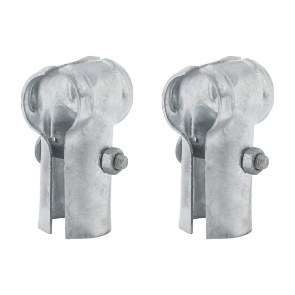 VIVIDA Abrazadera T para riel final de 3,5 cm, acero galvanizado, 2 piezas
