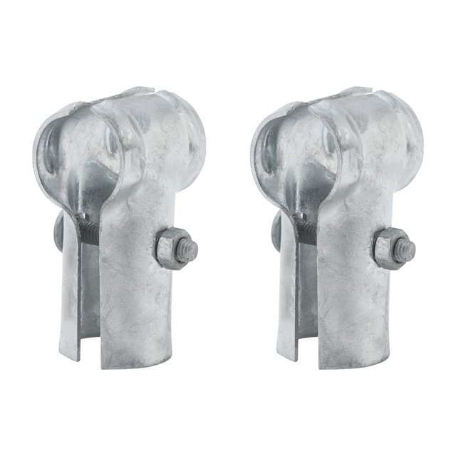 VIVIDA Abrazadera T para riel final de 3,5 cm, acero galvanizado, 2 piezas