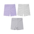 thumbnail image 4 of Sinleey Kids Girls 3 Piece Safety Shorts Dance Bike Shorts Breathable and Safety Yoga Athletic Sports Gray&White&Purple 150, 4 of 5