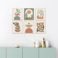 thumbnail image 3 of Wall Art Prints Set of 6, Mid-Century Modern Prints, Neutral Geometric Boho Wall Decor Sun Moon Palm Leaf Beige Green Canvas Artwork, Minimalist Boho Poster Paintings for Bedroom Living Room, 3 of 4