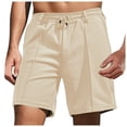 thumbnail image 2 of Bermuda Shorts for Men Summer Casual Elastic Waist Straight Leg Lightweight Beach Shorts with Pockets, 2 of 5
