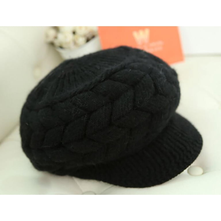 Ichaunyi Winter Visor Beanie Hat, Unisex Acrylic Knit Cap  display picture 1