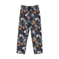 thumbnail image 6 of Uemuo Hawaiian Style Pattern Men's Wide Leg Palazzo Lounge Pants with Pockets Light Weight Loose Comfy Casual Pajama Pants-Large, 6 of 9