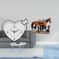 thumbnail image 2 of Reloj De Pared De Corazón Acrílico Y Estatua De Caballo, Adorno Artístico, Escultura De Resina Creativa, Diseño Decorativo Para El Hogar, La Oficina Y La Sala De Estar., 2 of 8