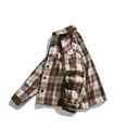 thumbnail image 3 of DDAPJ pyju Big and Tall Button Down Shirts for Men Vintage Casual Plaid Shirt Western Work Shirts Lightweight Gingham Shirt with Pockets Clearance Sale Coffee XXXL, 3 of 9