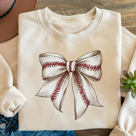 Vintage Baseball Bow Shirt, Bow Baseball Sweatshirt, Coquette Baseball Shirt, Mama Shirt , Game Day Baseball Shirt