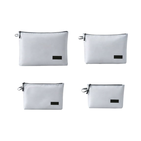 IMossad 4-Pack Waterproof Travel Storage Pouches, 100% Polyester Foldable Luggage Packing Organizer Bags with Reinforced Seams & Smooth Zippers for Toiletries, Cosmetics