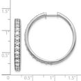 thumbnail image 2 of 14K White Gold Earring Hinged Huggie Women'S Diamond Round 30 mm 31, 2 of 2