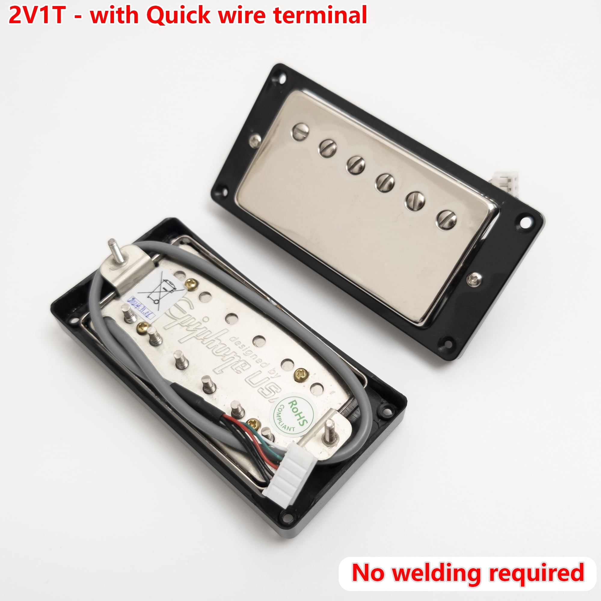 Guitar Alnico V Humbucker Pickups, 4C, with 2V1T Quick Connect Wiring Harness, For Gibson LP Guitar