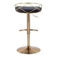 thumbnail image 4 of LumiSource Gold Metal, Black Velvet Charlotte Glam Adjustable Barstool - Set of 2, 4 of 7