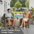 thumbnail image 3 of Ovios 4 Pieces Outdoor Furniture Set High Back All-Weather Wicker Patio Conversation Set with Solar Light Coffee Table, Orange Red, 3 of 9