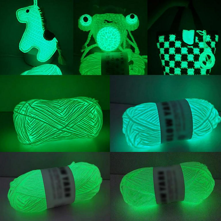 1pc Glow in The Dark Yarn for Crochet - Fluorescent Luminous Thread Knitting Glowing Yarn for Crocheting - Sewing Supplies for Knitting DIY Crafts