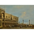 thumbnail image 2 of Francesco Guardi 14x11 Black Ornate Wood Framed Double Matted Museum Art Print Titled: Venice, a View of the Piazzetta Looking South with the Palazzo Ducale, 2 of 5