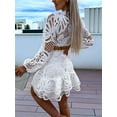 thumbnail image 4 of Sets for Women Long Sleeve Breathable Tops and Skirts Set Formal 2 Pieces Summer Quick Dry Outfits White XL, 4 of 8