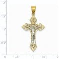 thumbnail image 3 of 14K Two-tone Large Lacey-edged INRI Crucifix Pendant, 3 of 3