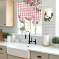 thumbnail image 5 of Pink Spring Floral Balloon Curtains for Living Room/French Door, Watercolor Flowers Butterfly Checkered Tie Up Curtains 63 Inch Length Energy Saving Kitchen Curtains Shades for Windows 42"x63", 5 of 8