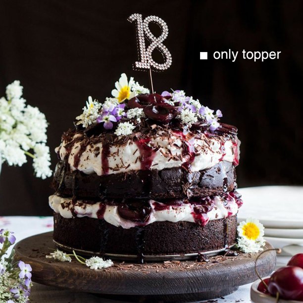 Anniversary Birthdays Kids Lightweight Rhinestone Number 18 Cake Topper Party Walmart Com