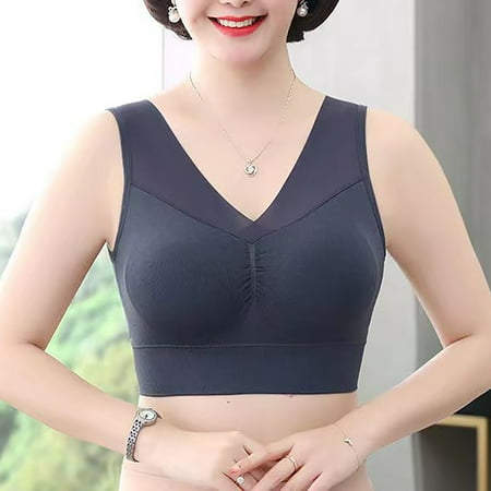 HCURIBAD Wireless Bras Clearance! Bra Seamless Bra Sexy Wireless Bra Posture Correcting Bra Breathable Bras Push up Bra Backless Bra Bras for Women Blue L