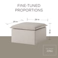 thumbnail image 3 of Maven Lane Claude Rustic Ottoman in Dove Fabric Upholstery, 3 of 6