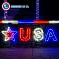 thumbnail image 2 of Russell Decor Patriotic USA Letter and Star Yard Sign Lights Independence Day 4th of July ( Red White Blue. 6' x 2'), 2 of 9