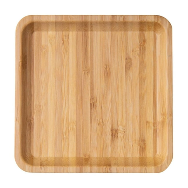 Plateaux à Fruits pour le Service, Plateau en Bois Massif en Bambou pour Collations et Rangement 20x20x1 cm, Matériau Naturel Multi-Formes pour Fêtes et Rassemblements Plateau à Fruits Plateau