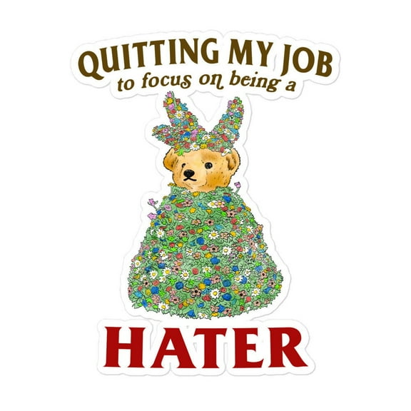 Hater Bubble-Free Stickers Vinyl Decal Cute Sticker Aesthetic Design Fun Sticker Water Bottle Laptop Gift (3x3inch)