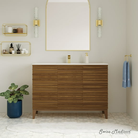 Cascade 48'' Bathroom Vanity in Brown Oak