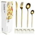 thumbnail image 1 of Flatware Kit, Ergonomic Cutlery Flatware Kit Stainless Steel Modern Gold  for Banquet for Restaurant, 1 of 8