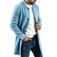 thumbnail image 5 of Abomasnow Men's Mid-Length Trench Coats Slim Fit Single Breasted High Neck Overcoat Winter Warm Windbreaker Jackets, 5 of 7