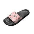 thumbnail image 2 of Psesaysky Heart Panda Print Slide Sandals for Girls Women Non-Slip Lightweight Dormitory Slippers House Slippers Fashion Flexible Beach Slides Black Sole Size 5, 2 of 7