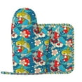 thumbnail image 2 of Honeii Japanese Koi patten Oven Mitts and Pot Holders Sets, Baker Oven Mitts, Mittens for Kitchen Decor, Baking Lover over Gloves Gifts, 2 of 7