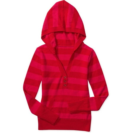 Op - Juniors Stripe Hooded Henley Sweater