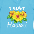 thumbnail image 4 of Inktastic I Love Hawaii Hibiscus Flowers Women's V-Neck T-Shirt, 4 of 5